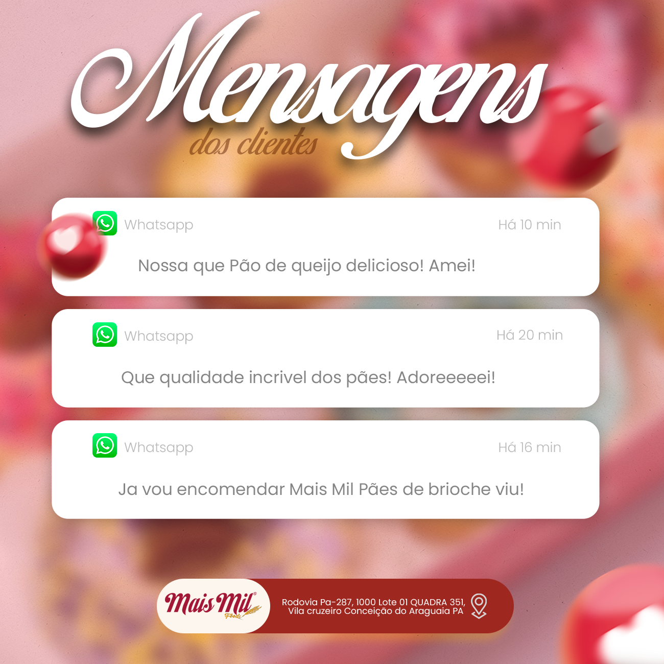 Mensagens dos clientes