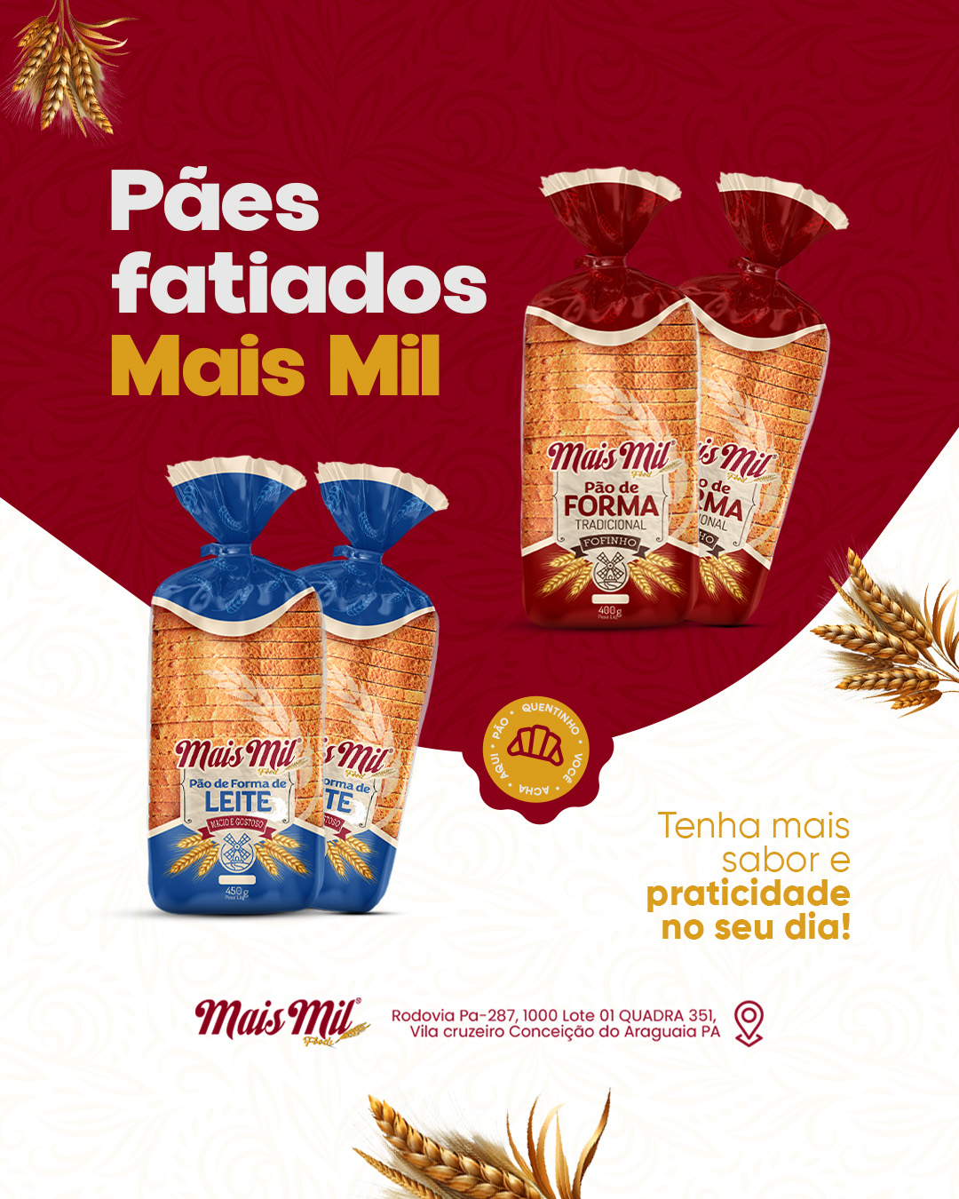 Pães fatiados Mais Mil