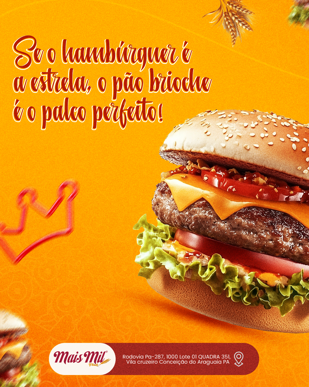 Se o hamburguer é a estrela do pão brioche é o palco perfeito!