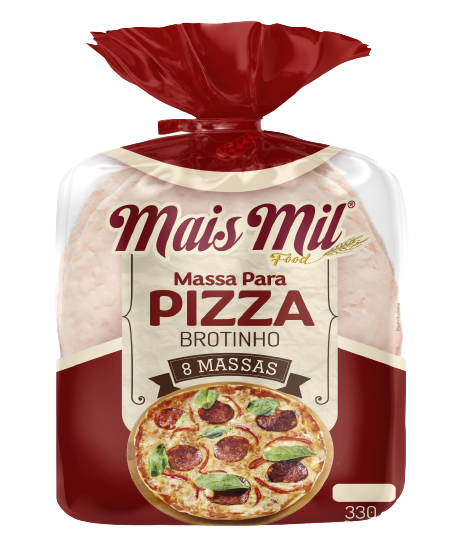 Massa pizza broto 330g 8un