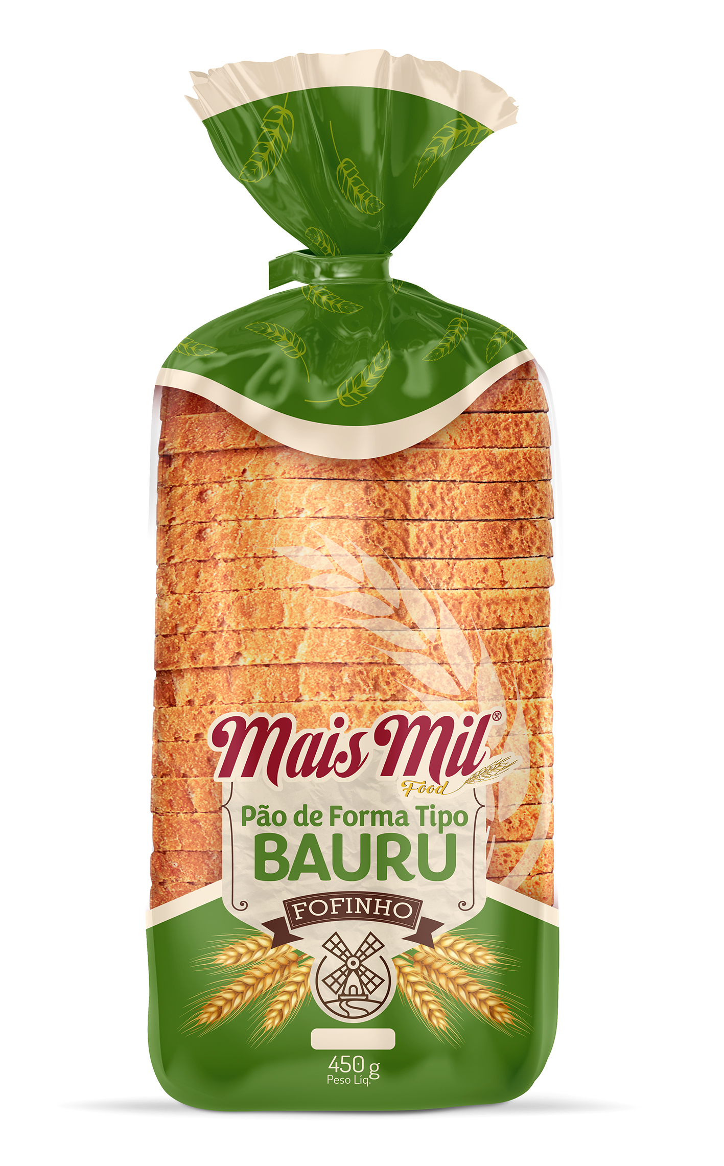 Pão de forma bauru 450g